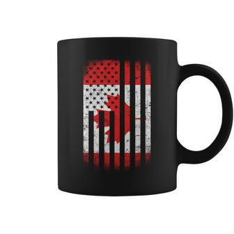 Canada Usa Mash-Up Maple Leaf Retro Flag Tshirt Coffee Mug - Monsterry CA