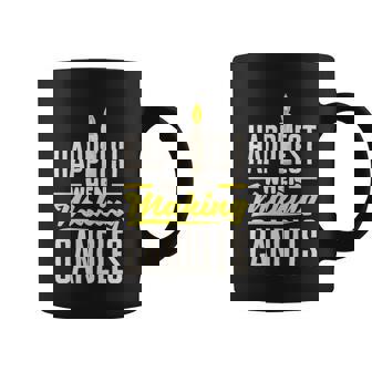 Candle Maker Candle Making Happiest When Making Candles Funny Gift Graphic Design Printed Casual Daily Basic Coffee Mug - Thegiftio