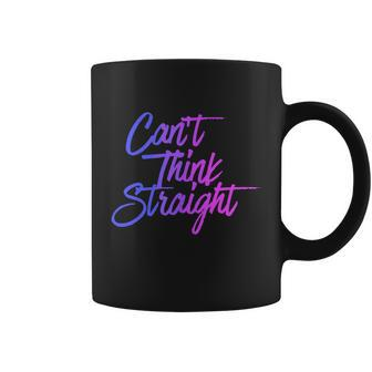 Cant Think Straight Funny Bisexual Bi Pride Flag Coffee Mug - Monsterry DE