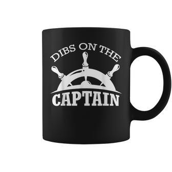 Captain Wife Dibs On The Captain Cool Boating Funny Coffee Mug - Thegiftio UK