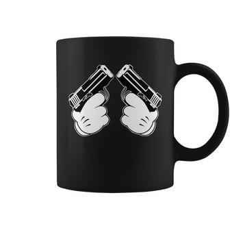 Cartoon Guns Hands Pistol Coffee Mug - Monsterry