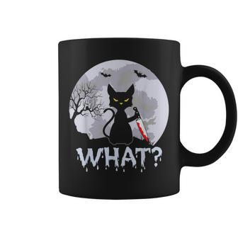 Cat What Murderous Black Cat With Knife Halloween Costume V6 Coffee Mug - Seseable