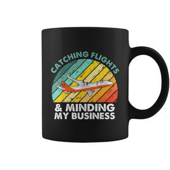 Catching Flights & Minding My Business Vintage V2 Coffee Mug - Monsterry