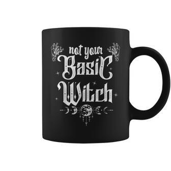 Celestial Witch Crescent Halloween Basic Witch Crystal Wicca Coffee Mug - Seseable