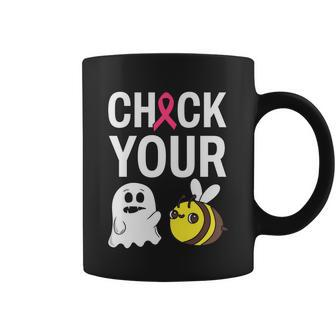 Check Your Boo Bees Breast Cancer Squad Breast Cancer Awareness Coffee Mug - Monsterry CA