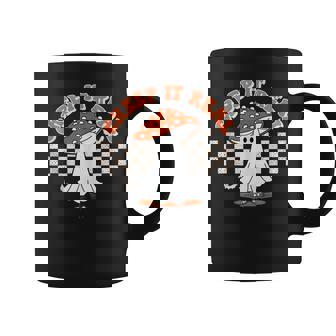 Checkered Mushroom Ghost Creep It Real Funny Halloween Coffee Mug - Thegiftio UK