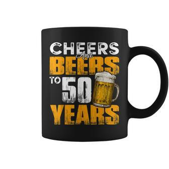Cheers And Beers To 50 Years Old Birthday Funny Drinking Coffee Mug - Seseable