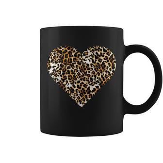 Cheetah Print Heart Tshirt Coffee Mug - Monsterry UK