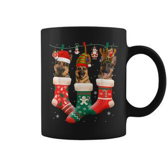 Christmas German Shepherd Sock Xmas Reindeer Santa Elf Dog Coffee Mug - Thegiftio UK