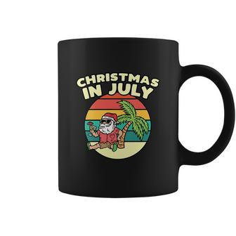 Christmas In July Funny Summer Santa Vintage Xmas Coffee Mug - Monsterry
