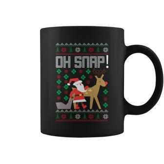 Christmas Oh Snap Santa With Reindeer Ugly Christmas Sweater Graphic Design Printed Casual Daily Basic Coffee Mug - Thegiftio UK