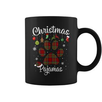 Christmas Pajamas Plaid Dog Paw Print Funny Holiday Gifts Coffee Mug - Thegiftio UK