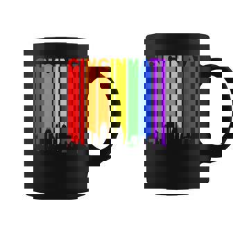 Cincinnati Ohio Lgbtq Gay Pride Rainbow Skyline Coffee Mug - Thegiftio