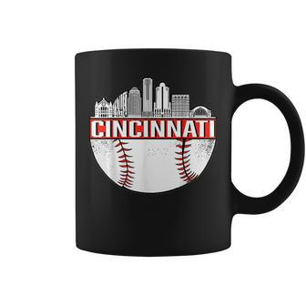 Cincinnati Skyline Baseball Vintage Cincinnati Oh Baseball Coffee Mug - Thegiftio UK
