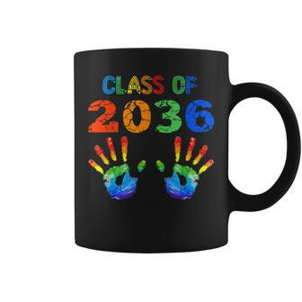 Class Of 2036 Grow With Me Color Handprint On Back Pre-K Kid Coffee Mug - Thegiftio UK