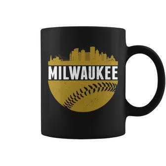 Classic Milwaukee Skyline Baseball Coffee Mug - Monsterry