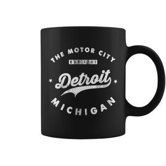 Classic Retro Vintage Detroit Michigan Motor City Tshirt Coffee Mug - Monsterry