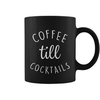 Coffee Till Cocktails Funny Wine Coffee Mom Great Gift Graphic Design Printed Casual Daily Basic Coffee Mug - Thegiftio UK