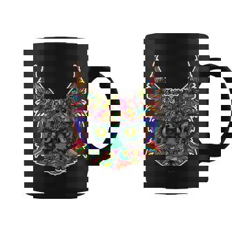 Colorfful Cat With Glasses Portrait Graphic Design Printed Casual Daily Basic Coffee Mug - Thegiftio