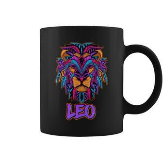 Colorful Abstract Lion Leo Zodiac Coffee Mug - Monsterry