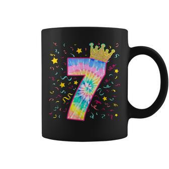 Colorful Tie Dye Number 7 Year Old Girls 7Th Birthday V2 Coffee Mug - Thegiftio UK