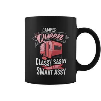 Cool Camper Queen Classy Sassy Smart Assy Funny Camping Gift Coffee Mug - Monsterry