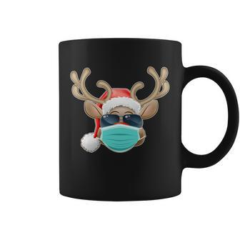 Cool Christmas Rudolph Red Nose Reindeer Mask 2020 Quarantined Graphic Design Printed Casual Daily Basic Coffee Mug - Thegiftio UK