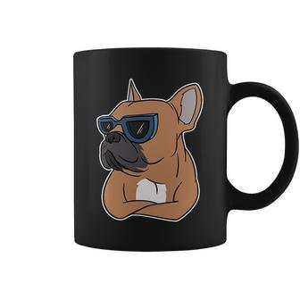 Cool French Bulldog Sunglasses Coffee Mug - Monsterry UK