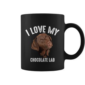 Cool I Love My Chocolate Lab Funny Brown Labrador Pet Gift Funny Gift Coffee Mug - Monsterry UK