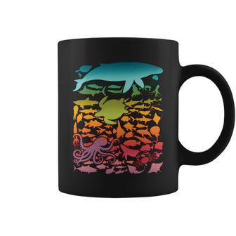 Cool Rainbow Ocean Sea Life Coffee Mug - Monsterry AU