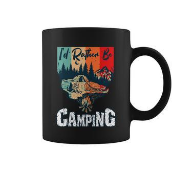 Cool Retro Tent In The Nature Id Rather Be Camping Cute Gift Coffee Mug - Monsterry AU