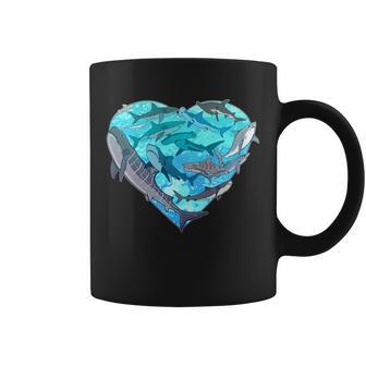 Cool Shark Love Heart Coffee Mug - Monsterry CA