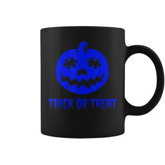 Cool Trick Or Treat Blue Autism Awareness Pumpkin Halloween Coffee Mug - Seseable