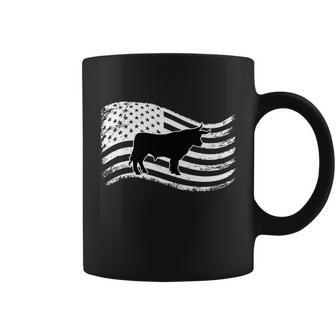 Cow American Flag Distressed Usa Flag Patriotic Cow Cute Gift Coffee Mug - Thegiftio UK