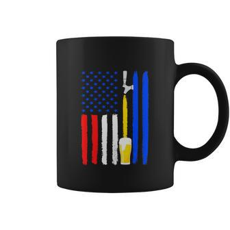 Craft Beer American Flag Usa Patriotic Funny 4Th Of July Coffee Mug - Monsterry