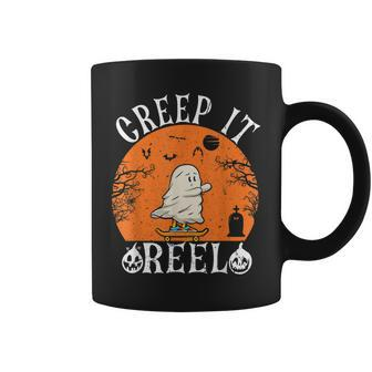 Creep It Real Ghost Men Skateboarding Halloween Fall Season Coffee Mug - Thegiftio UK