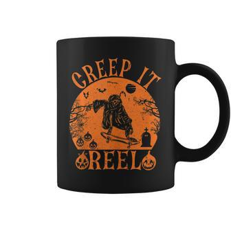 Creep It Real Ghost Men Skater Halloween Fall Season Coffee Mug - Thegiftio UK