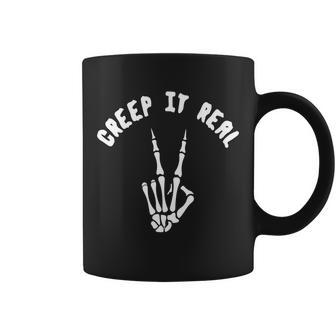 Creep It Real Skeleton Hand Funny Halloween Graphic Design Printed Casual Daily Basic Coffee Mug - Thegiftio UK