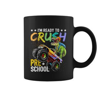 Crush Preschool Dinosaur Monster Truck Funny Teacher Coffee Mug - Monsterry