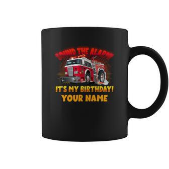 Custom Name Funny Sound The Alarm Its My Birthday Firetruck Graphic Design Printed Casual Daily Basic Coffee Mug - Thegiftio UK