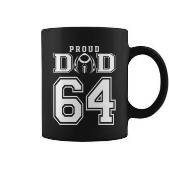 Custom Proud Football Dad Number 64 Personalized For Men Funny Gift Graphic Design Printed Casual Daily Basic Coffee Mug - Thegiftio UK
