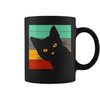 Cute Black Cat Vintage Retro Style Bombay Cat Lovers Coffee Mug - Thegiftio UK