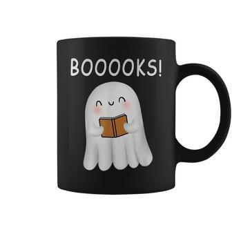 Cute Ghost Book Reading Halloween Teacher Funny Booooks Coffee Mug - Thegiftio UK