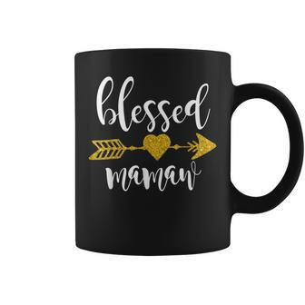 Cute Gold Arrow Blessed Mamaw Funny Thanksgiving Day Gifts Coffee Mug - Thegiftio UK