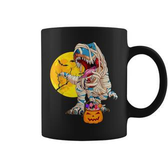 Cute Halloween For Boys Kids Dinosaur T Rex Mummy Coffee Mug - Thegiftio UK