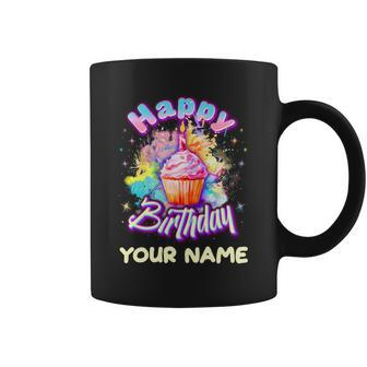 Cute Happy Birthday Graffiti Cupcake Personalized Custom Name Graphic Design Printed Casual Daily Basic Coffee Mug - Thegiftio UK