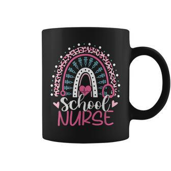 Cute Rainbow Leopard Print School Nurse 100Th Day Of School Coffee Mug - Thegiftio UK