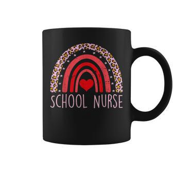 Cute Rainbow Leopard Print School Nurse Back To School Coffee Mug - Thegiftio UK