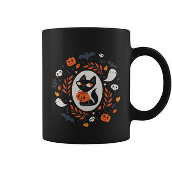 Cute Retro Black Cat Fall Halloween Cool Gift Coffee Mug - Thegiftio UK