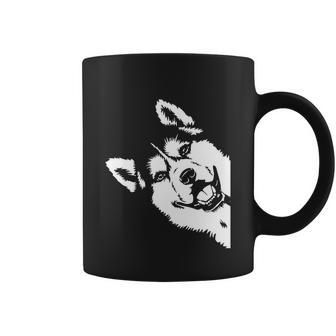 Cute Siberian Husky Dog Face Pup Pet Puppy Lover Dad Mom Gift Coffee Mug - Monsterry